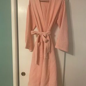 Baby pink waffle robe